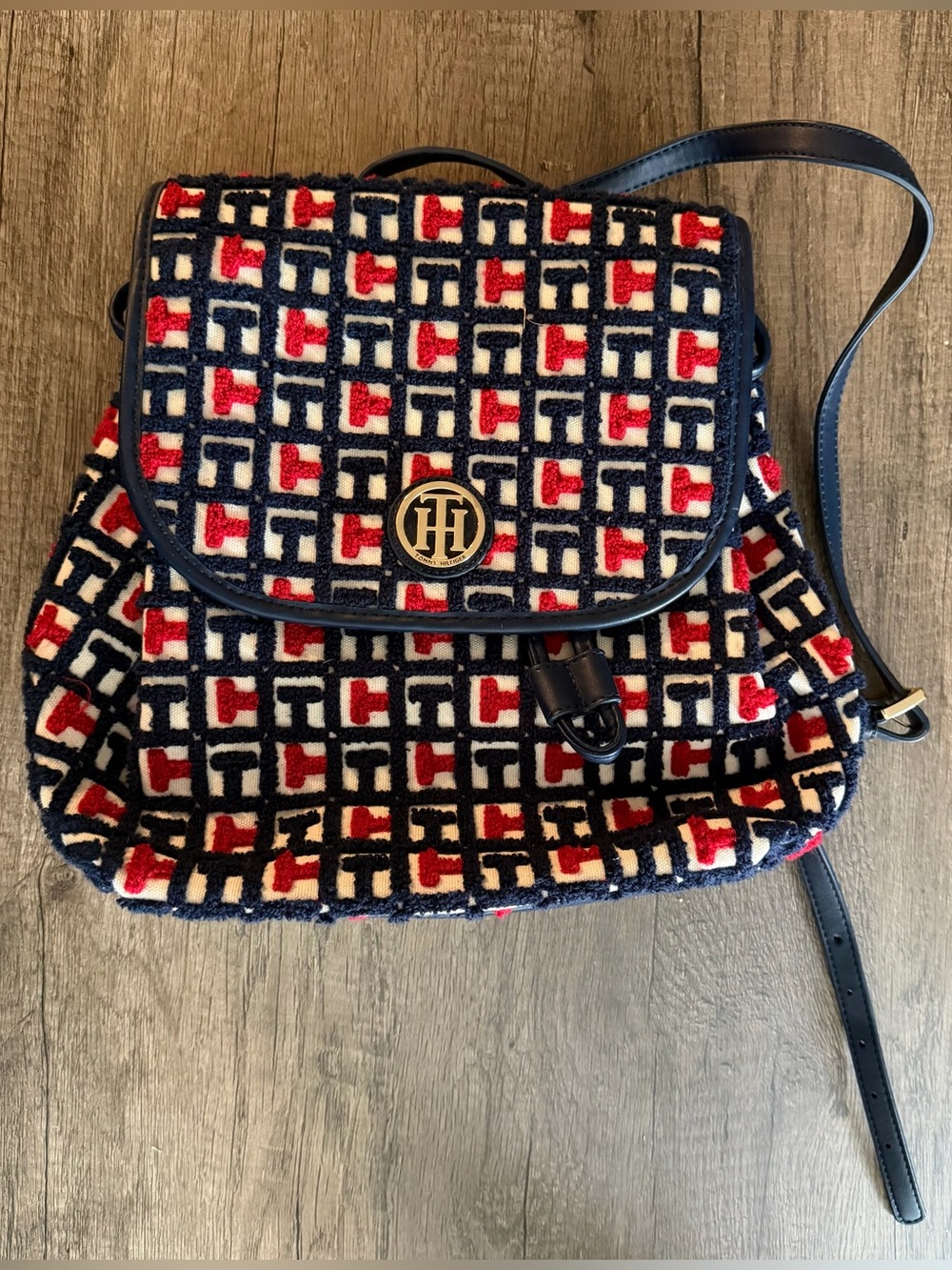 Tommy Hilfiger Navy, Red & White Monogram Backpack